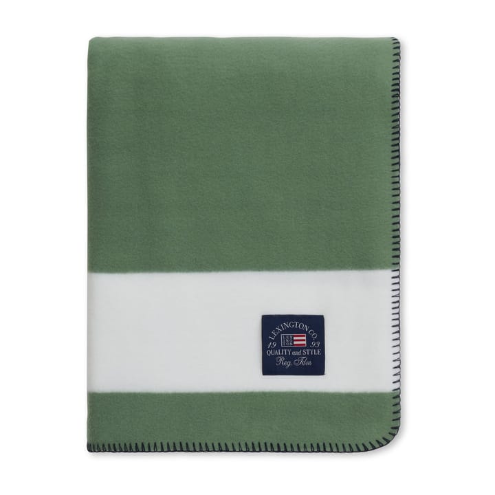Koc polarowy w nieregularne paski 130x170 cm, Green-White Lexington