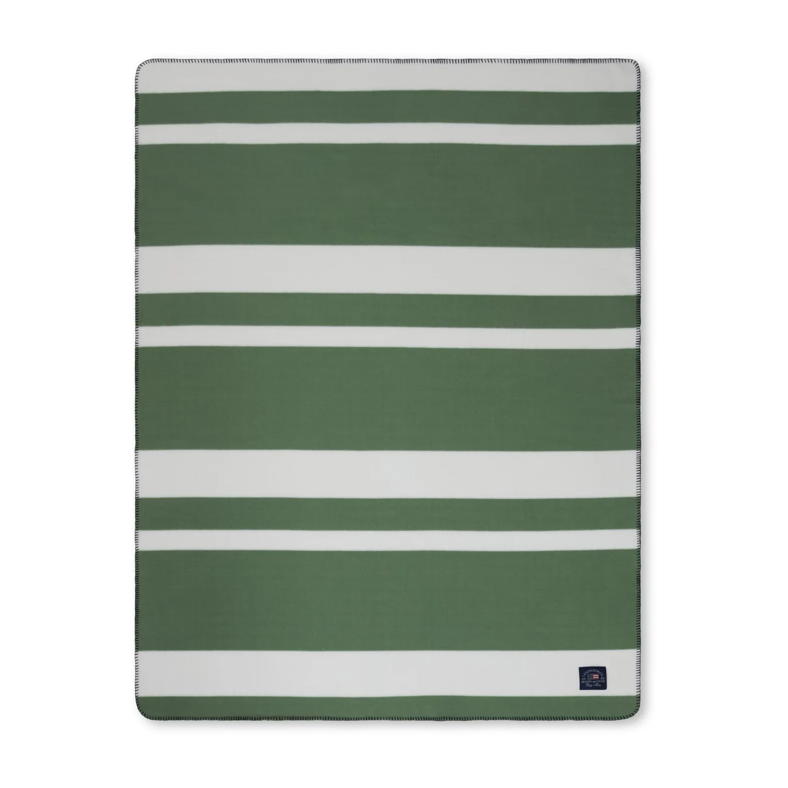 Koc polarowy w nieregularne paski 130x170 cm, Green-White Lexington