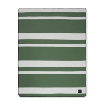 Koc polarowy w nieregularne paski 130x170 cm - Green-White - Lexington