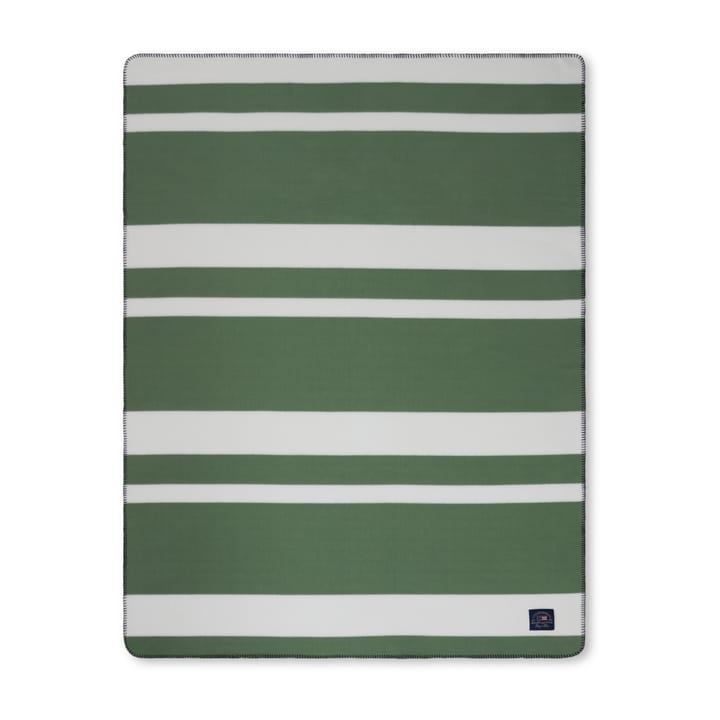 Koc polarowy w nieregularne paski 130x170 cm, Green-White Lexington