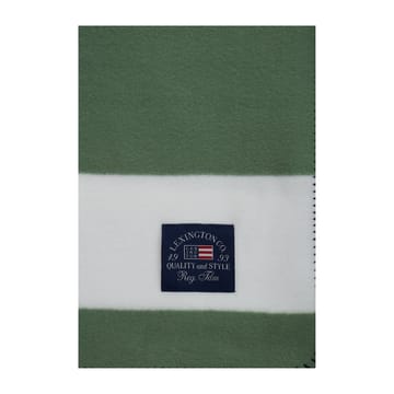Koc polarowy w nieregularne paski 130x170 cm - Green-White - Lexington