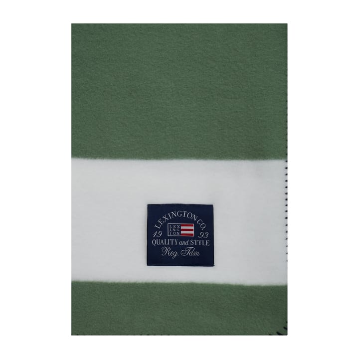 Koc polarowy w nieregularne paski 130x170 cm, Green-White Lexington