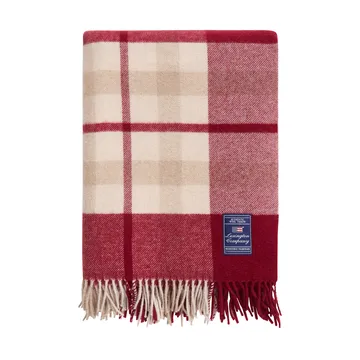 Koc Red-beige Checked z recyklingowanej wełny 130x170 cm - Red-beige - Lexington
