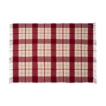 Koc Red-beige Checked z recyklingowanej wełny 130x170 cm - Red-beige - Lexington