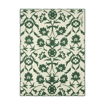 Koc wełniany żakardowy Flower - Green-Light beige - Lexington