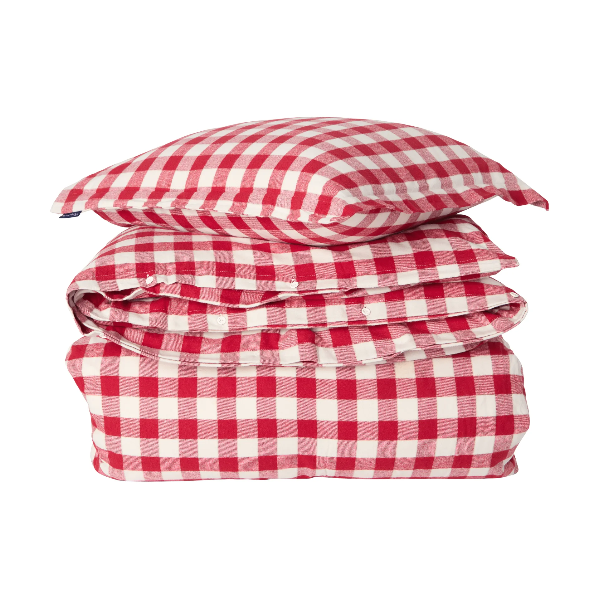 Komplet pościeli Checked Cotton Flannel, Red-light beige, 50x60 cm/150x210 cm Lexington