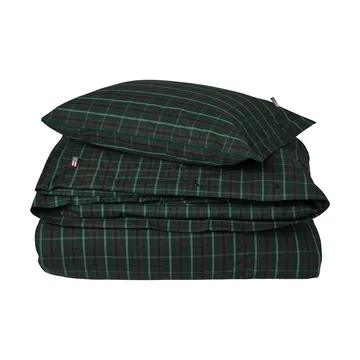 Komplet pościeli Checked cotton percale - Green-navy, 2 szt. 50x60 cm/1 szt. 220x220 cm - Lexington