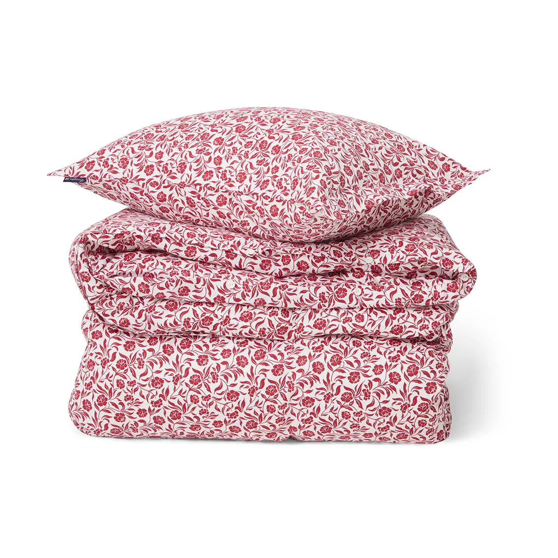 Komplet pościeli Flower Printed Cotton Sateen, Biało-czerwony Lexington