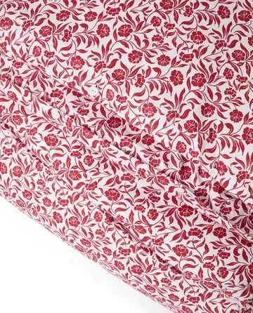 Komplet pościeli Flower Printed Cotton Sateen - Biało-czerwony - Lexington