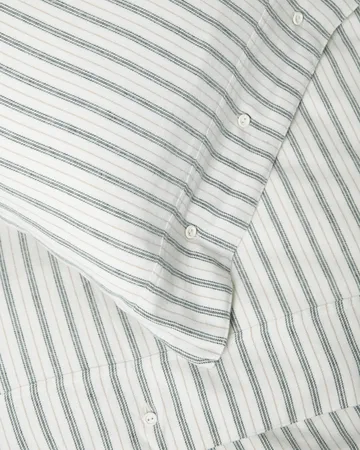 Komplet pościeli Stripe cotton flannel - White-green-beige, 2 szt. 50x60 cm/1 szt. 220x220 cm - Lexington