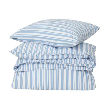 Komplet pościeli Striped Cotton Poplin - White-Blue, 1 poszewka na poduszkę - Lexington