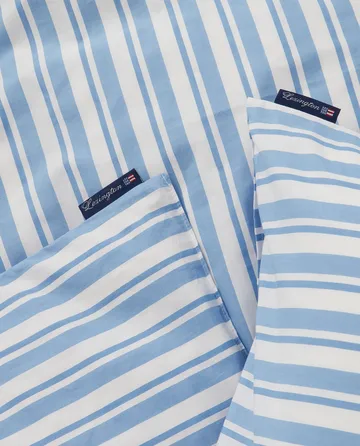 Komplet pościeli Striped Cotton Poplin - White-Blue, 1 poszewka na poduszkę - Lexington