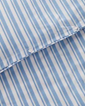Komplet pościeli Striped Cotton Poplin - White-Blue, 2 poszewki na poduszki - Lexington