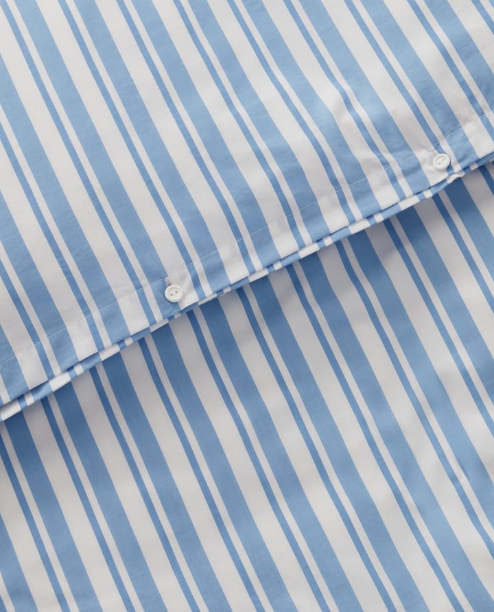Komplet pościeli Striped Cotton Poplin - White-Blue, 2 poszewki na poduszki - Lexington
