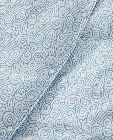 Komplet pościeli Wave Printed Cotton Sateen - White-Blue, 1 poszewka na poduszkę - Lexington