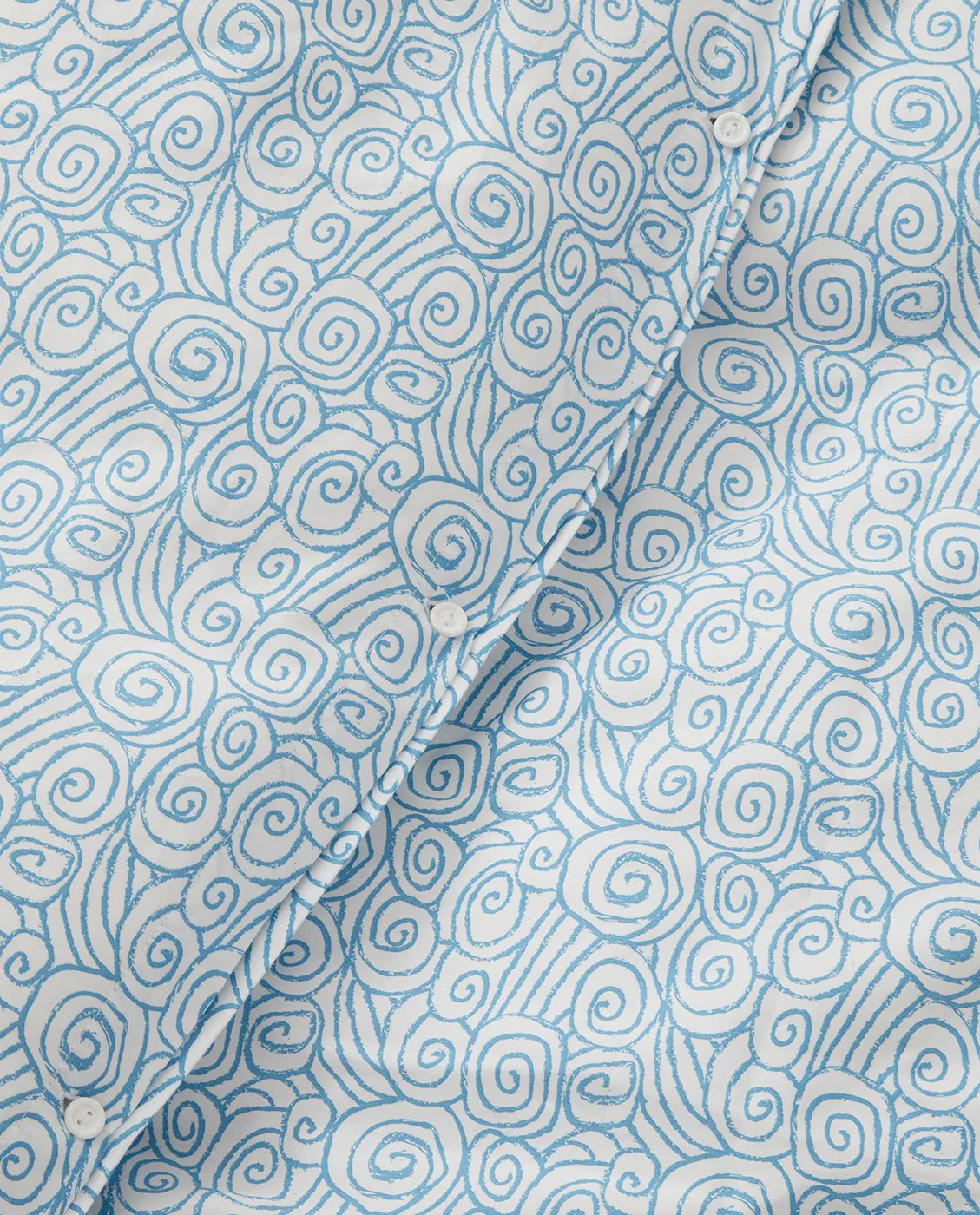 Komplet pościeli Wave Printed Cotton Sateen, White-Blue, 2 poszewki na poduszki Lexington