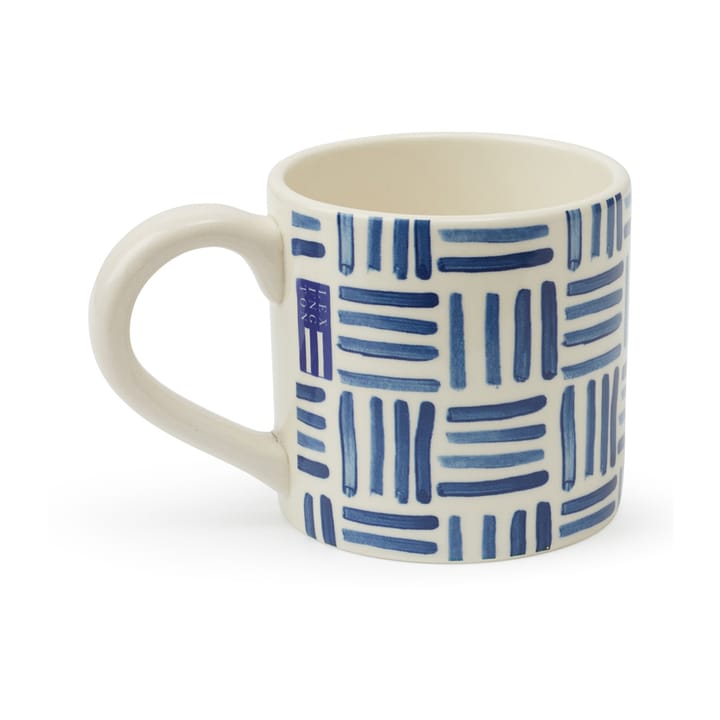 Kubek gliniany z nadrukiem - Blue-White - Lexington
