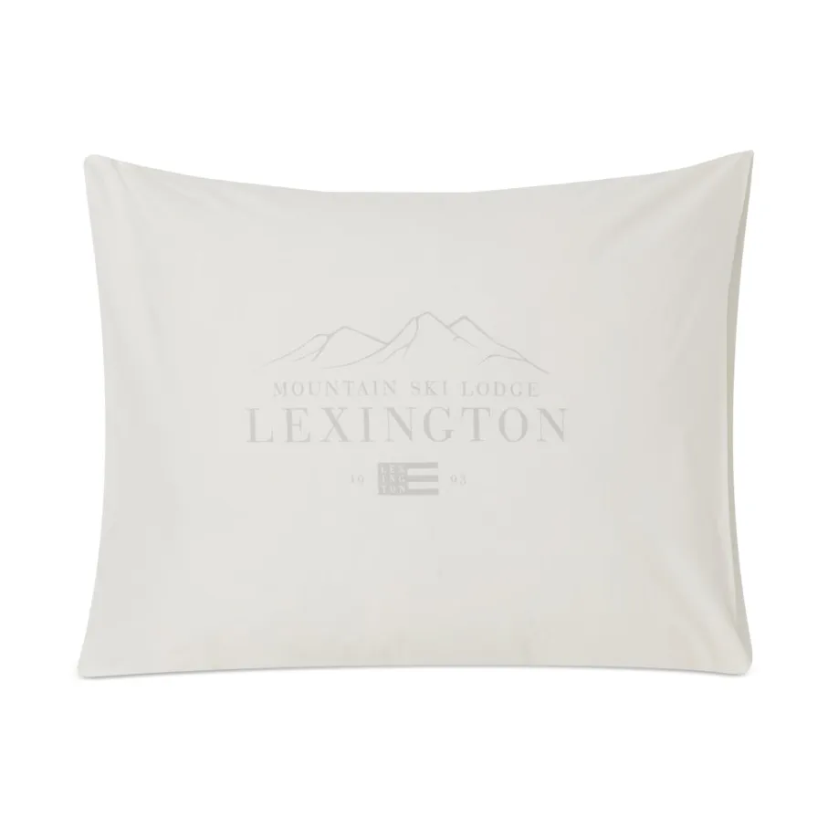 Lexington Printed Cotton Poplin poszewka 50x60 cm, White-light gray Lexington