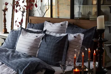 Lexington świecznik striped 20 cm - Brass - Lexington