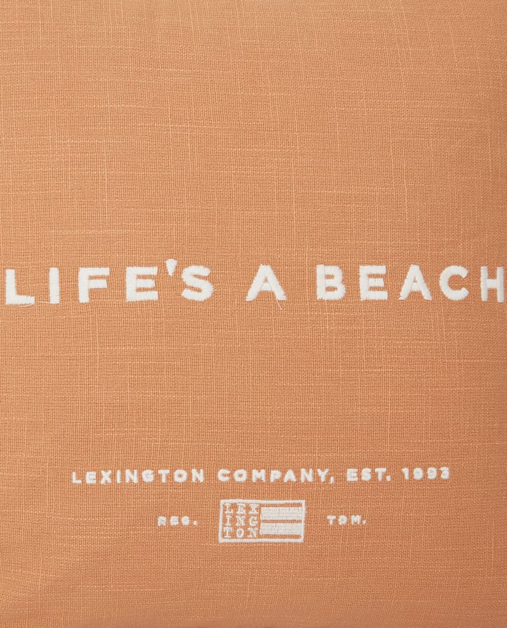 Life's A Beach Embroidered poszewka na poduszkę 50x50 cm, Beżowy-biały Lexington
