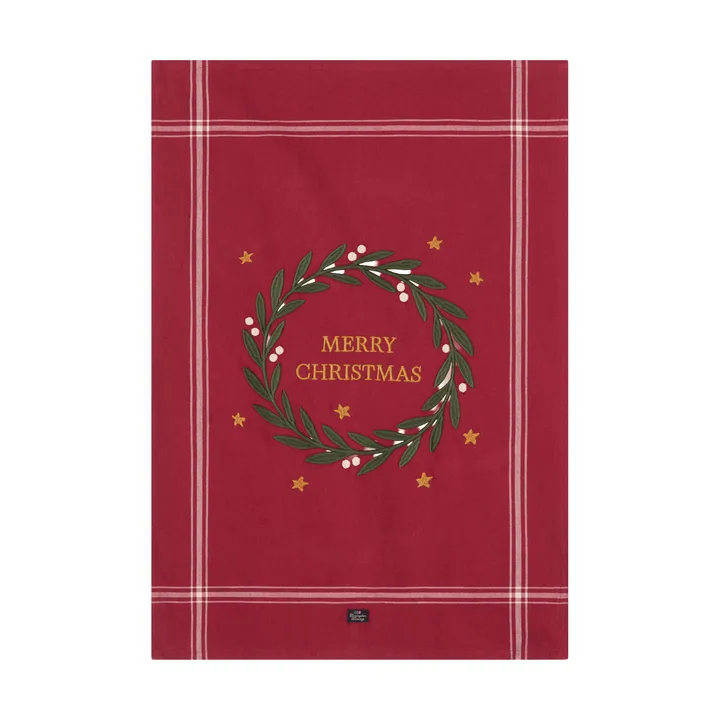 Merry Christmas Org Cotton ręcznik kuchenny 50x70 cm - Red-Light beige - Lexington