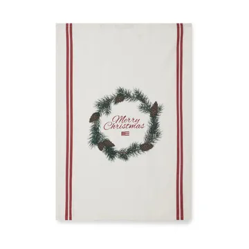 Merry Christmas Org Cotton ręcznik kuchenny 50x70 cm - White-red-green - Lexington