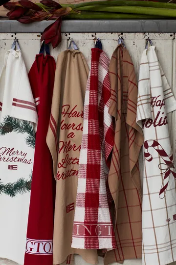 Merry Christmas Org Cotton ręcznik kuchenny 50x70 cm - White-red-green - Lexington