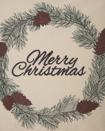 Merry Christmas Wool Mix poszewka na poduszkę 50x50 cm - White-green-beige - Lexington