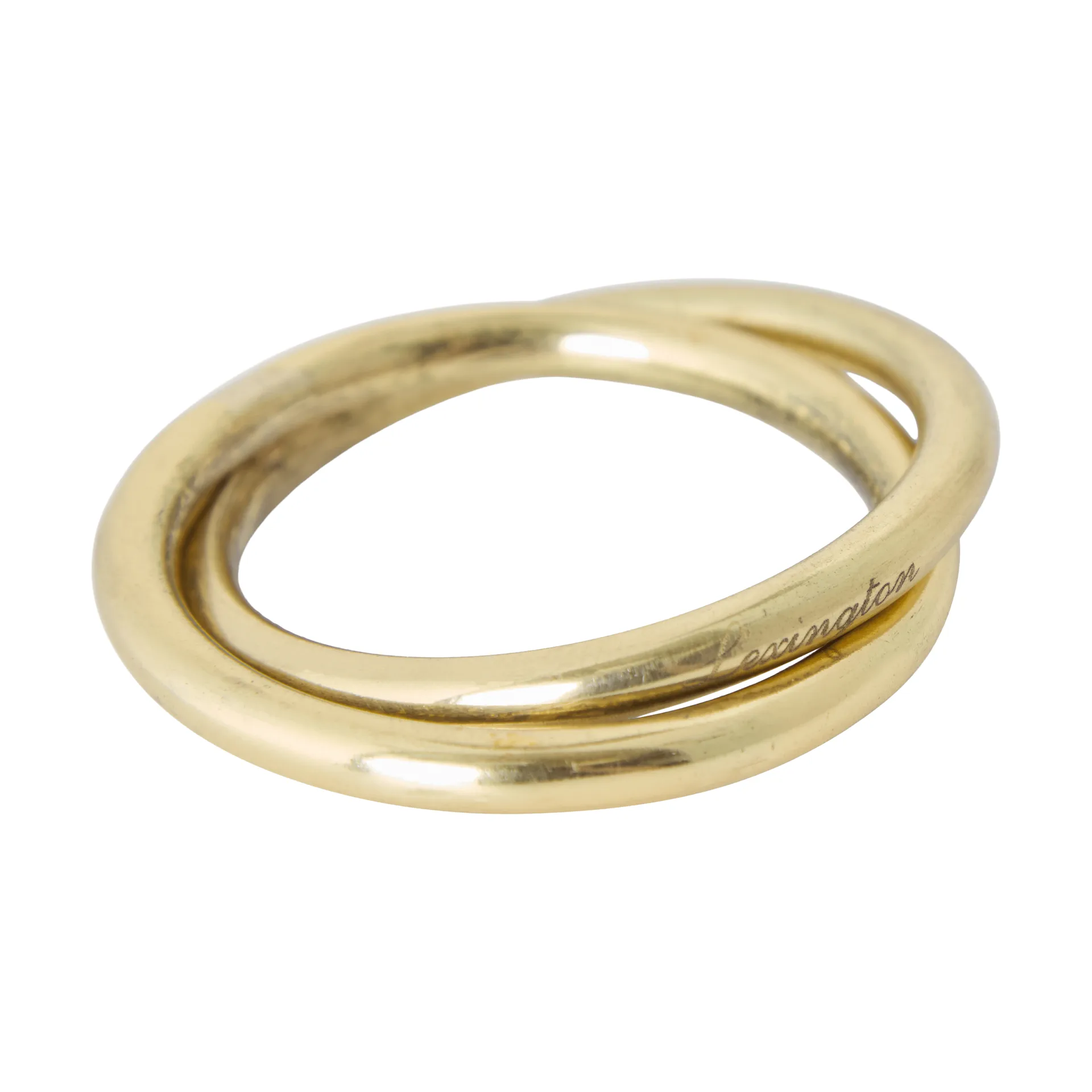 Obrączka na serwetki Double ring z mosiądzu, Gold, Ø4 cm Lexington