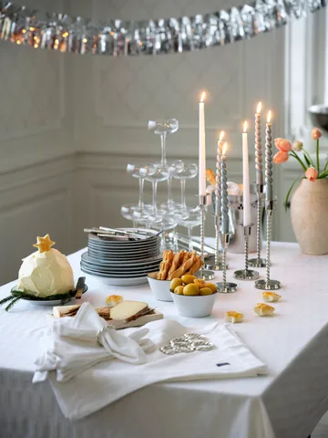 Obrus White Jacquard Cotton 150x250 cm - Biały - Lexington