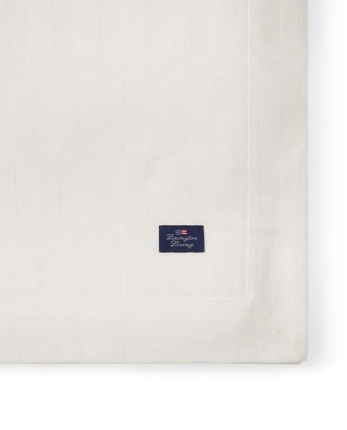 Obrus White Jacquard Cotton 150x350 cm, Biały Lexington