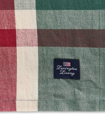 Obrus zielono-czerwony Checked z lnu i bawełny - 150x350 cm - Lexington