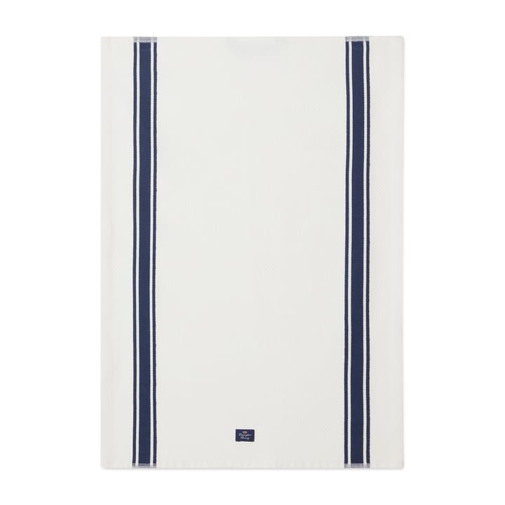 Organic Cotton Waffle Kitchen Towel 50x70 cm - Biały-granatowy - Lexington