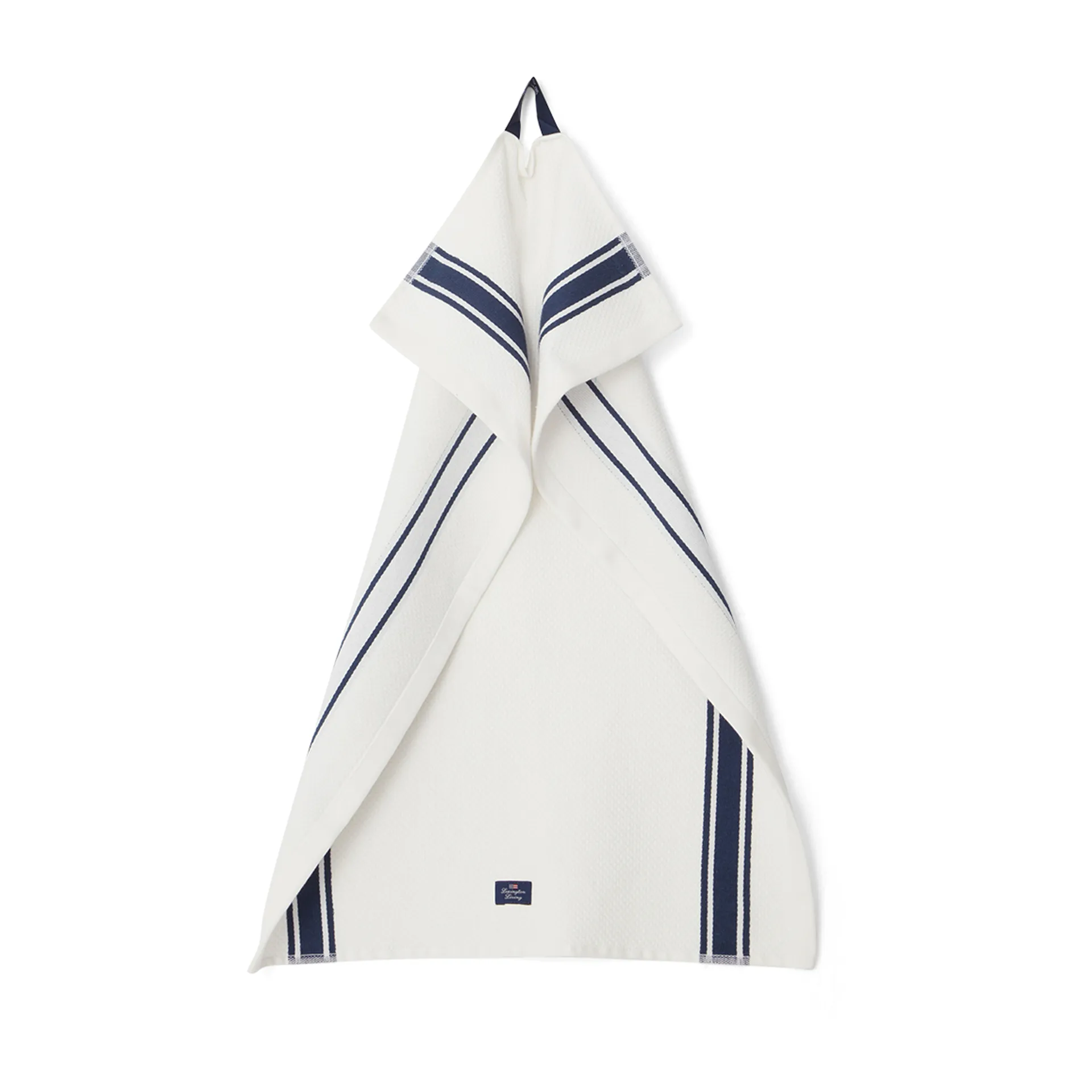 Organic Cotton Waffle Kitchen Towel 50x70 cm, Biały-granatowy Lexington