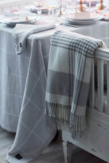 Pepita Check Cotton tkanina obrus 150x350 cm - White-light gray - Lexington
