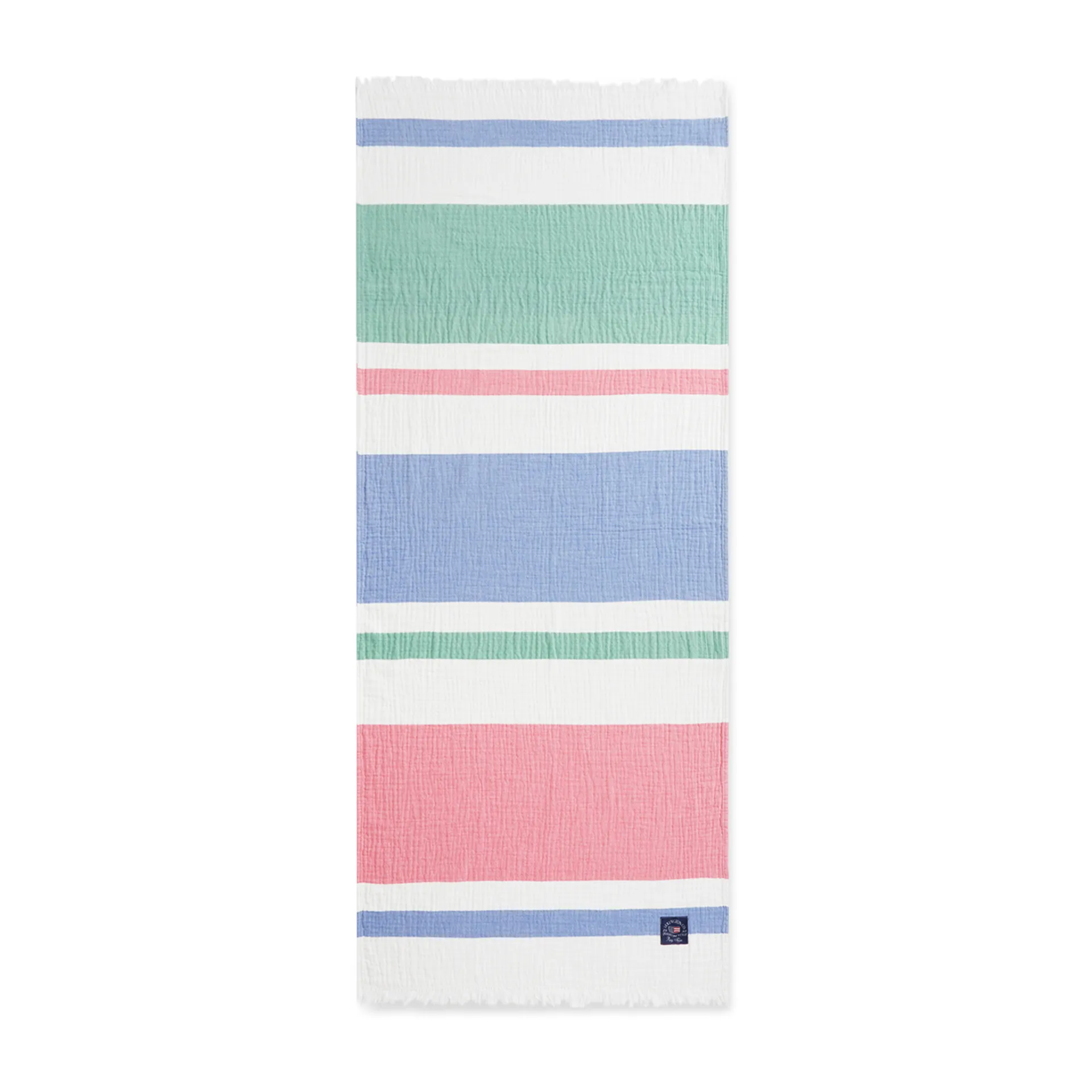 Pled bawełniany o waflowym splocie Striped 130x170 cm, Multi Lexington