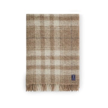 Pled Checked Mohair Mix 130x170 cm - Beige-white-gray - Lexington