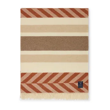 Pled Herringbone Striped Recycled Wool 130x170 cm - Copper-brown - Lexington