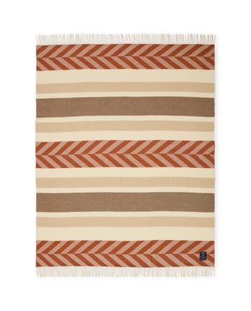 Pled Herringbone Striped Recycled Wool 130x170 cm - Copper-brown - Lexington