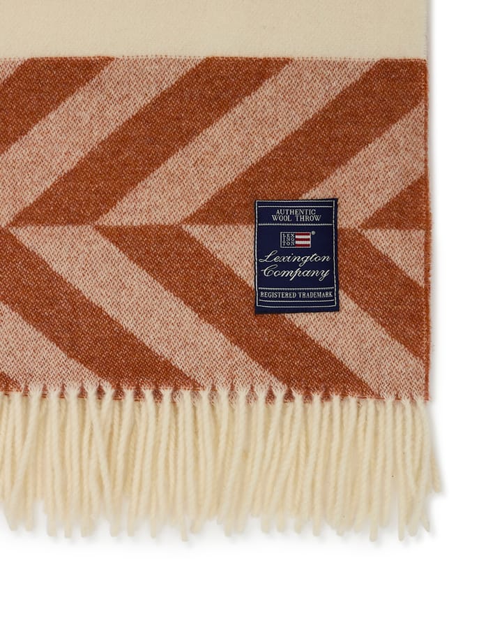 Pled Herringbone Striped Recycled Wool 130x170 cm, Copper-brown Lexington