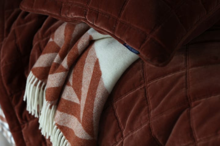 Pled Herringbone Striped Recycled Wool 130x170 cm, Copper-brown Lexington