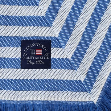Pled Striped Recycled Cotton 130x170 cm - Blue-white - Lexington