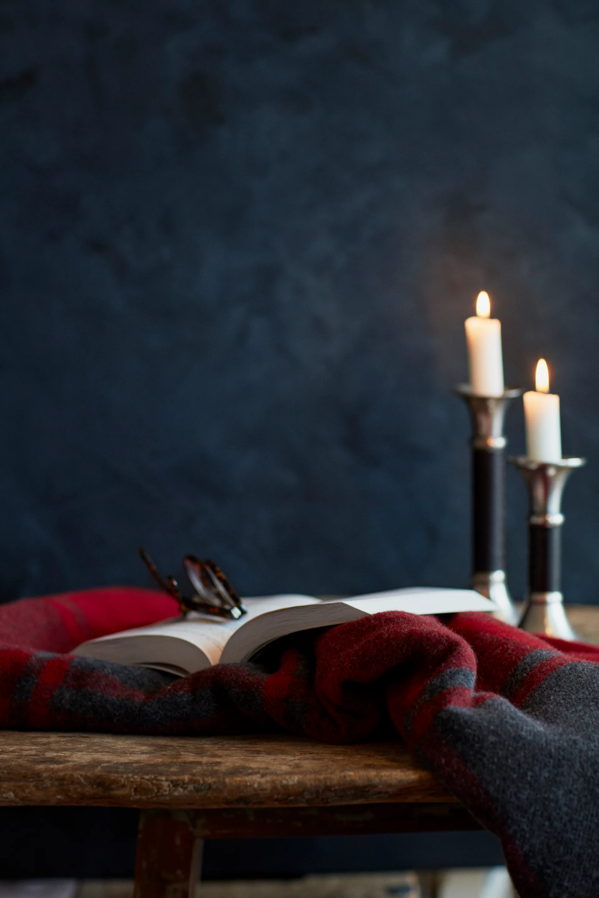 Pled wełniany Checked Recycled 130x170 cm, Czerwony-ciemnoszary Lexington