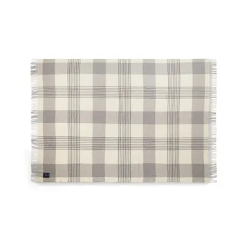 Pled wełniany Gray Checked Recycled Wool 130x170 cm - Gray-white - Lexington