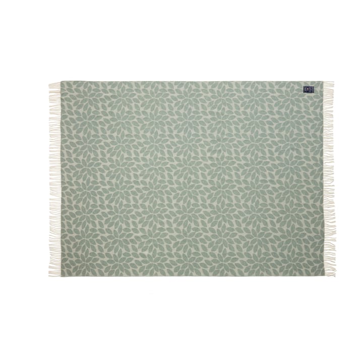 Pled wełniany Leaves Recycled Wool Jacquard 130x170 cm, Zielony Lexington