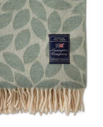 Pled wełniany Leaves Recycled Wool Jacquard 130x170 cm - Zielony - Lexington