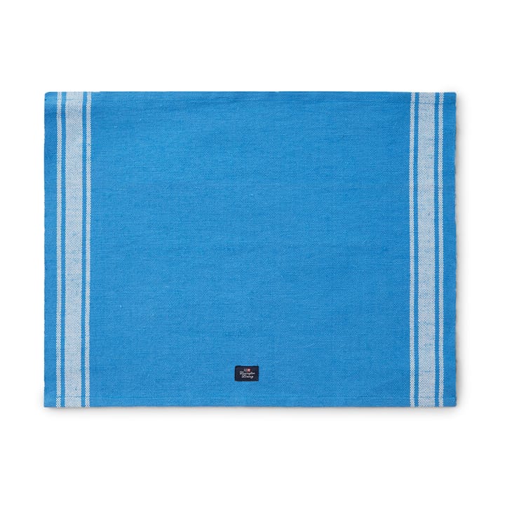Podkładka Cotton Jute Placemat with Side Stripes 40x50 cm - Niebieski-biały - Lexington