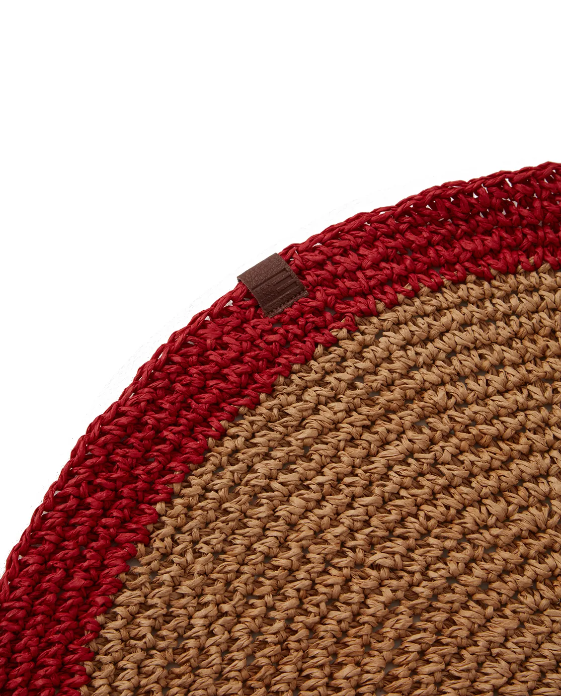 Podkładka na stół Round Recycled Paper Straw Ø38, Beżowy-czerwony Lexington