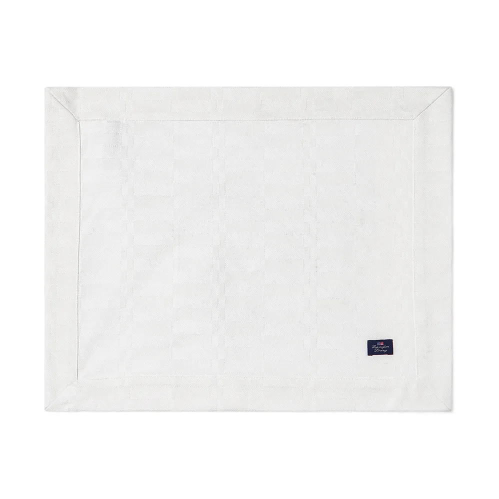 Podkładka na stół White Jacquard Cotton 40x50 cm, Biała Lexington