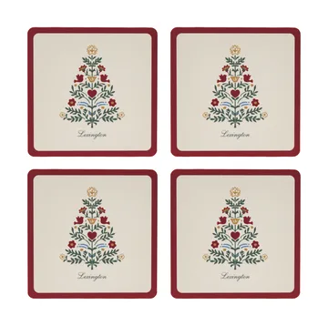 Podkładki pod szklanki laminowane Lexington - Red-light beige, 9x9 cm, 4 szt. - Lexington
